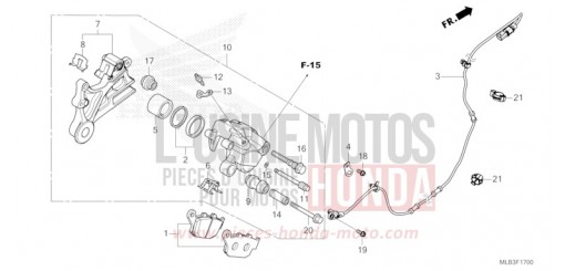 ETRIER DE FREIN ARRIERE CB750AP de 2024